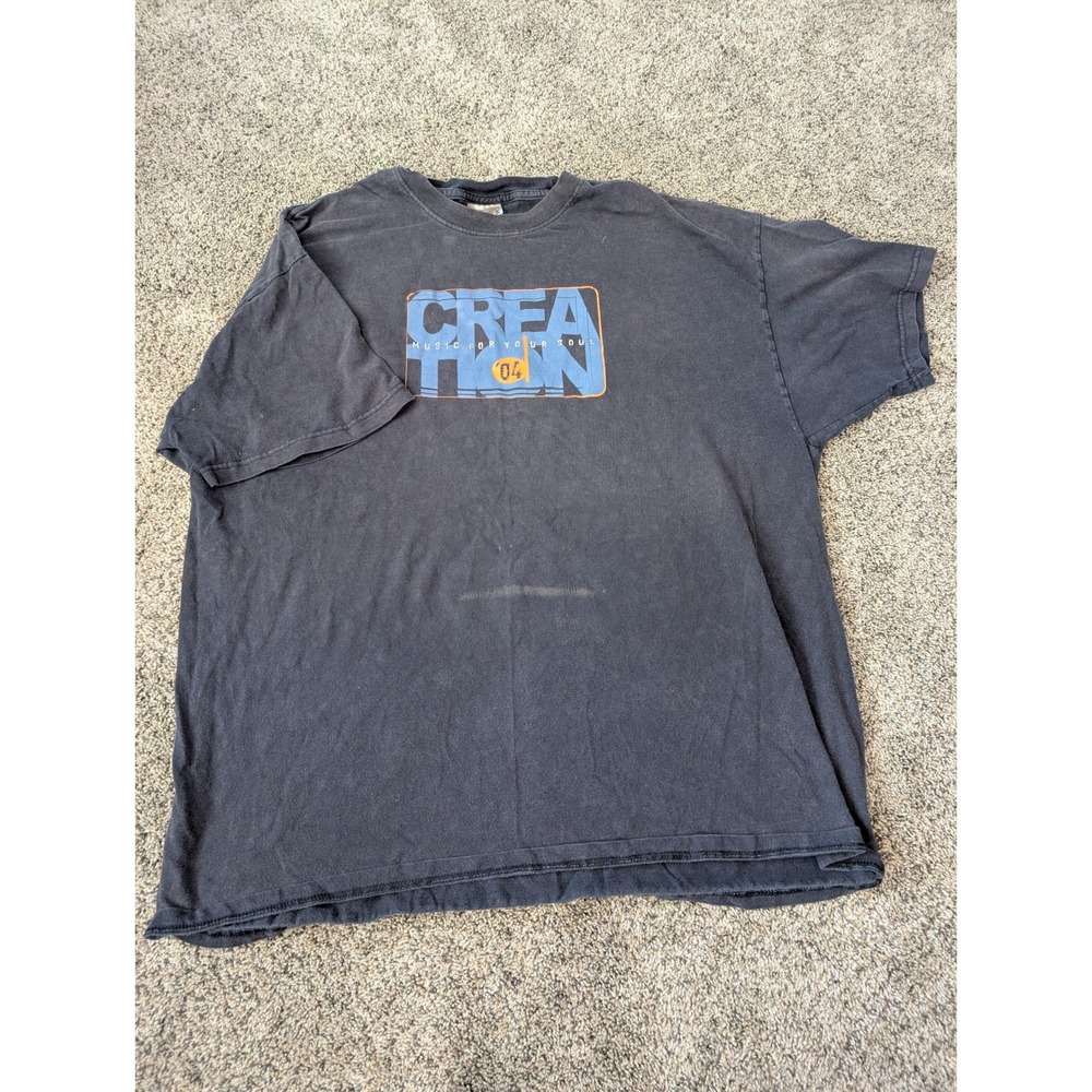 Vintage Hanes Beefy-T Creation 04 Music For Your Soul Graphic T-Shirt Black 2XL